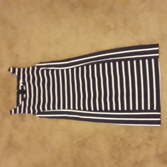 Banana Republic Navy Blue and White Striped Dress, Zip Up Back, Size 0 Bodycon - Picture 1 of 4